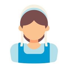 amish woman flat illustration