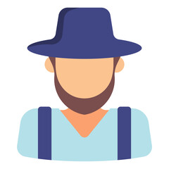 amish man flat illustration
