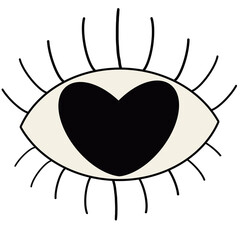 Minimalist Eye with Heart Illustration