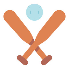 baseball bat and ball flat illustration