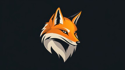 Obraz premium A stylized illustration of a fox's head with sharp features and vibrant colors.