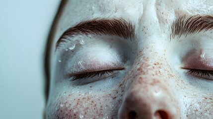 A close-up of a personâ€™s tear-streaked face, eyes closed, with a raw expression of pain against an isolated white background