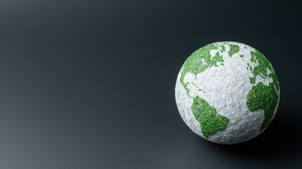 Fototapeta premium Green earth globe on dark background.