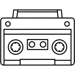 Retro Cassette Player Vector Art