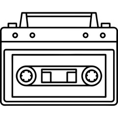 Retro Cassette Player Vector Art