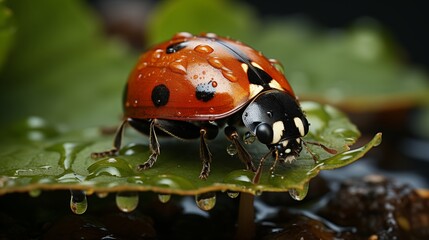 Obraz premium ladybird on a leaf
