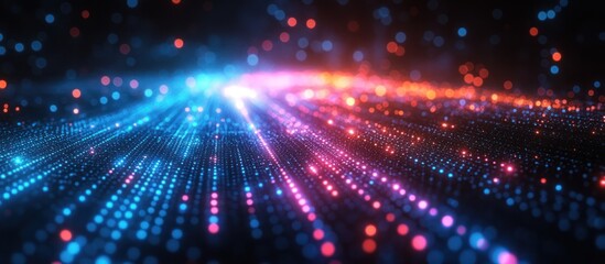 Obraz premium Abstract digital network glowing with vibrant colors.