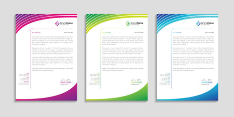 Professional Letterhead Design Services for Businesses, Branding, Corporate Identity, Custom Print-Ready Templates with Gradient Colors 