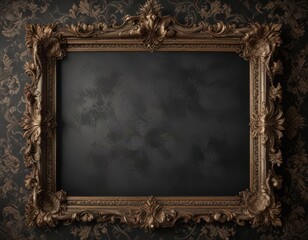 Dark floral damask, distressed textures, ornate frame,  gothic,  detail