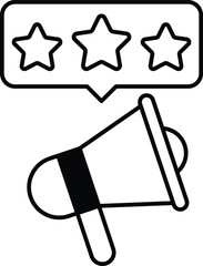 A cartoon image of a microphone with three stars surrounding it