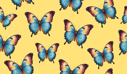Colorful butterfly seamless pattern background