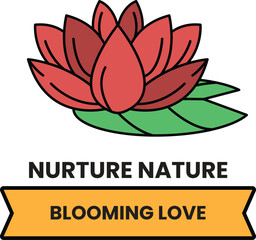 Illustration in concept of Nature and flowers in line style