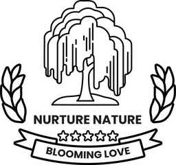 Illustration in concept of Nature and flowers in line style © toonsteb