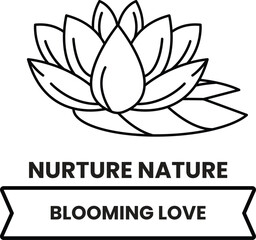 Illustration in concept of Nature and flowers in line style
