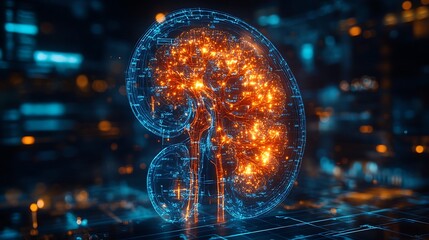 Digital Visualization Of A Human Kidney Anatomy