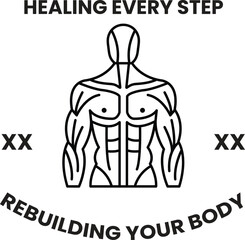Illustration in concept of Physical Therapy Clinic in line style
