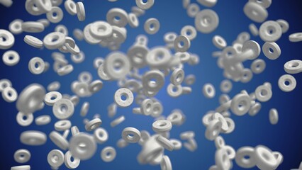 White rings with an abstract pattern