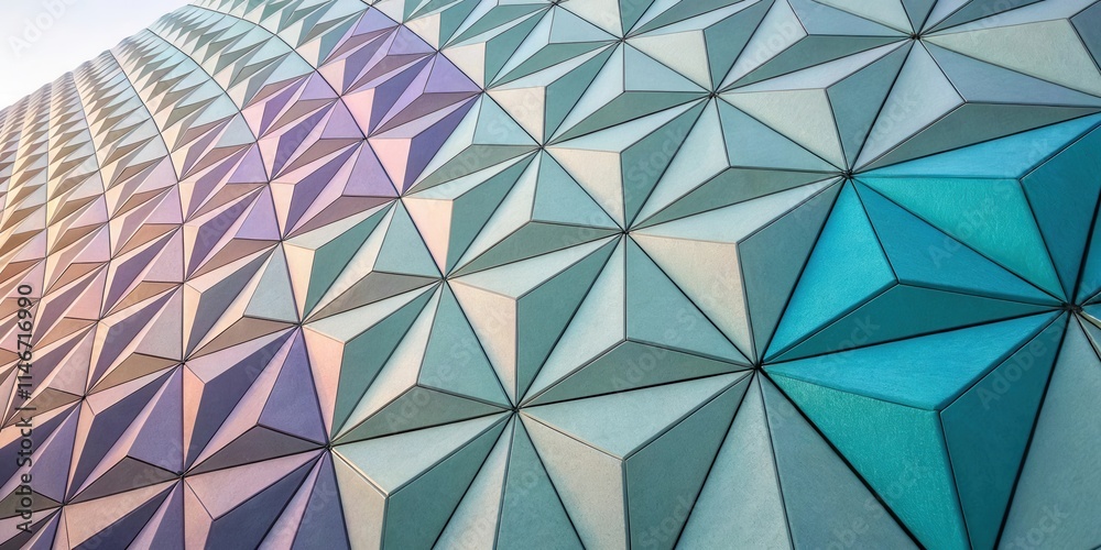 Aufkleber a geometric facade of interlocking triangles creates a dynamic and textured surface