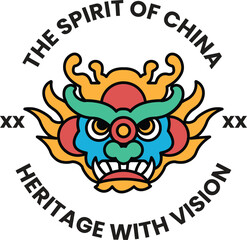 Illustration in concept of Chinese culture in line style