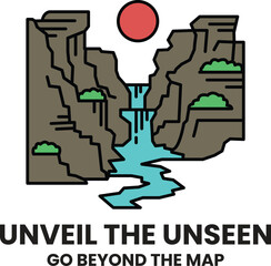 Illustration in concept of Nature tourism in line style