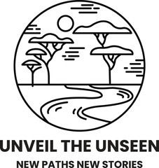 Illustration in concept of Nature tourism in line style