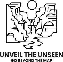 Illustration in concept of Nature tourism in line style