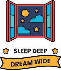 Illustration in concept of Sleeping and good sleep in line style
