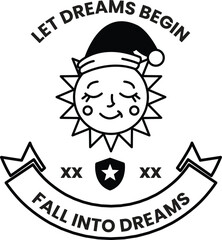 Illustration in concept of Sleeping and good sleep in line style