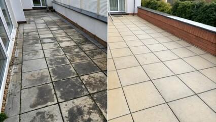 Before and after patio cleaning a dramatic transformation showcasing the power of cleaning and restoration