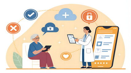 Physicians and nurses use technology for patient care