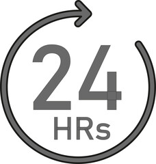 24 hours time sign