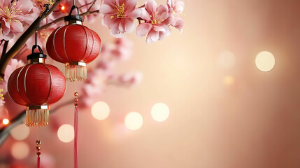 Artistic Representation of Chinese New Year Symbolism with Lanterns