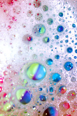 Creative Vibrant Rainbow Water Bubble and Watercolour Background Abstract Colour