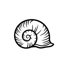 Obraz premium Nautical Spiral Seashell Vector Illustration for Coastal Design and Nature Themes