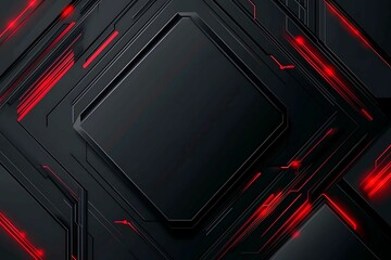 Dynamic technology-inspired abstract background with sharp red, black, and silver lines, creating a sleek and futuristic digital design.
