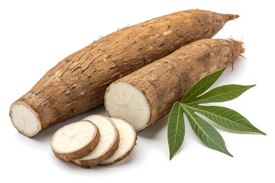 cassava on a white background