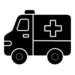Fototapeta premium Ambulance Vector with Medical Cross for Emergency and Healthcare Design