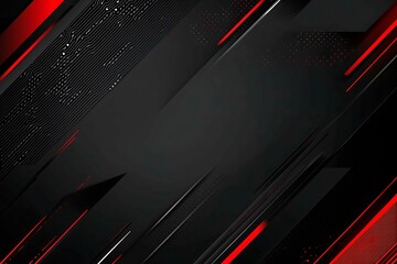 Dynamic technology-inspired abstract background with sharp red, black, and silver lines, creating a sleek and futuristic digital design.