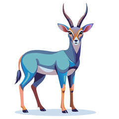 Obraz premium Colorful Vector Illustration of Antelope with Horns in Abstract Style