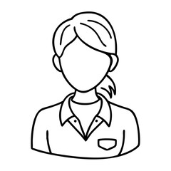Obraz premium Female Avatar Outline Vector Illustration for Profile or Placeholder 
