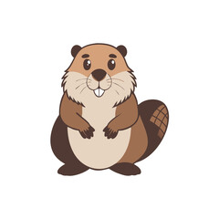  Adorable Cartoon Beaver Illustration for Kids and Educational Materials