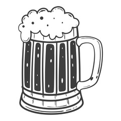  Beer Mug with Foam Vector Illustration for Beverage and Oktoberfest Themes