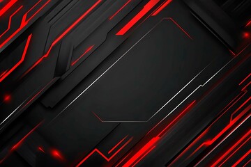 Dynamic technology-inspired abstract background with sharp red, black, and silver lines, creating a sleek and futuristic digital design.