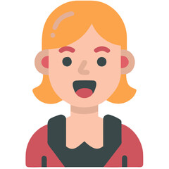  Smiling Woman Vector Cartoon Character Illustration for Communication and Design