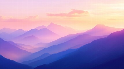 Obraz premium serene sunset over misty mountains