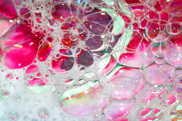 Creative Vibrant Rainbow Water Bubble and Watercolour Background Abstract Colour