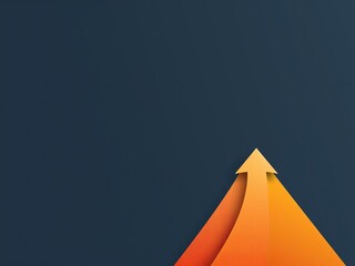 Abstract arrow pointing in a forward direction with a flat design style, perfect for business leaders and presentations, business, composition