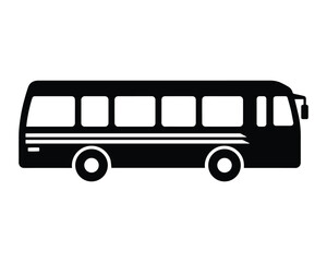 Bus silhouette vector icon illustration