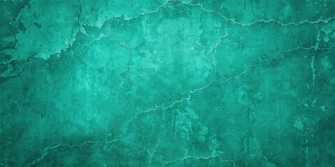 Abstract Teal Wall Texture With Cracks and Faded Paint
