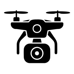  Drone Silhouette Vector Illustration with Rotors and Camera for Aerial Technology Use